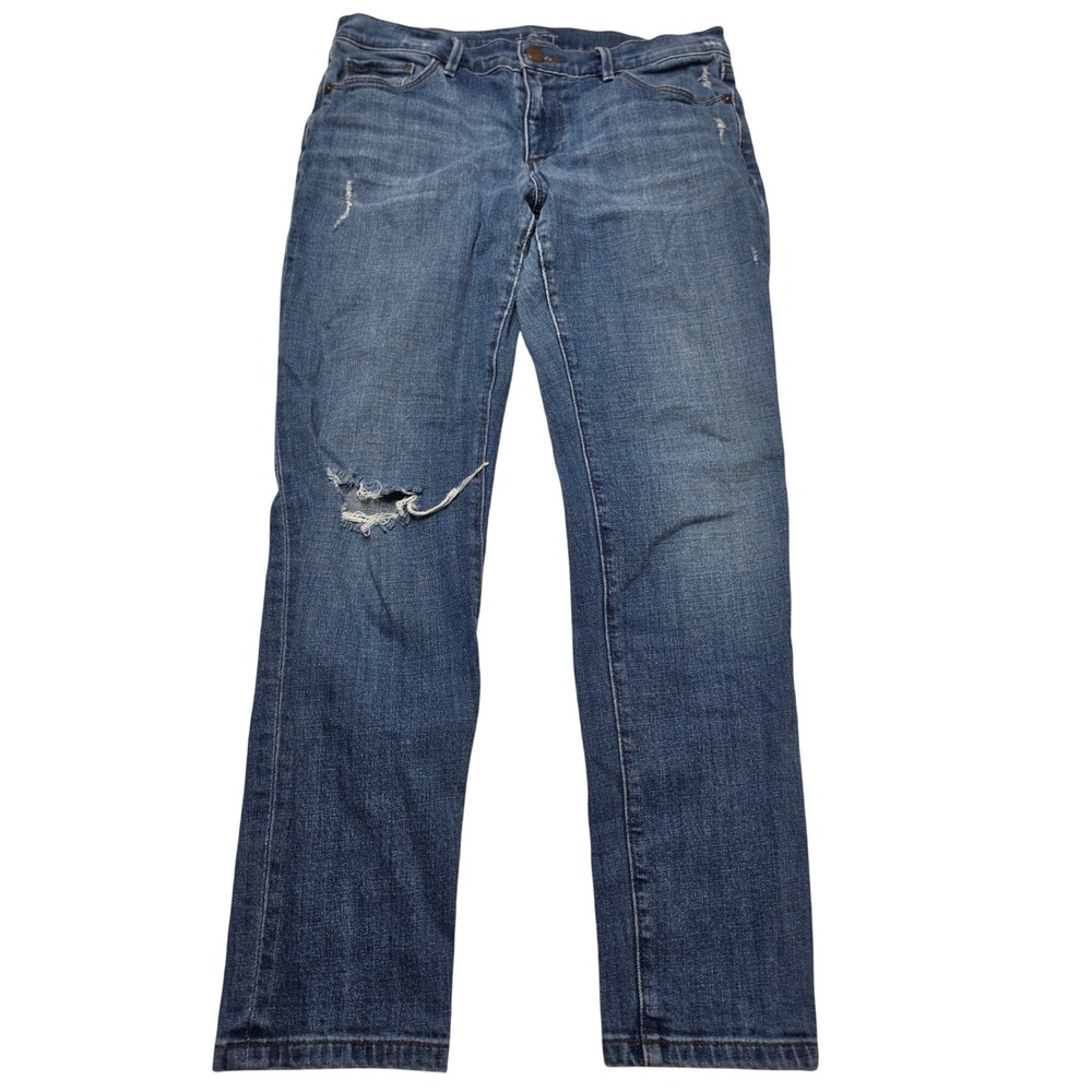 Loft Relaxed Skinny Distressed Jeans Medium Wash 28P 366003